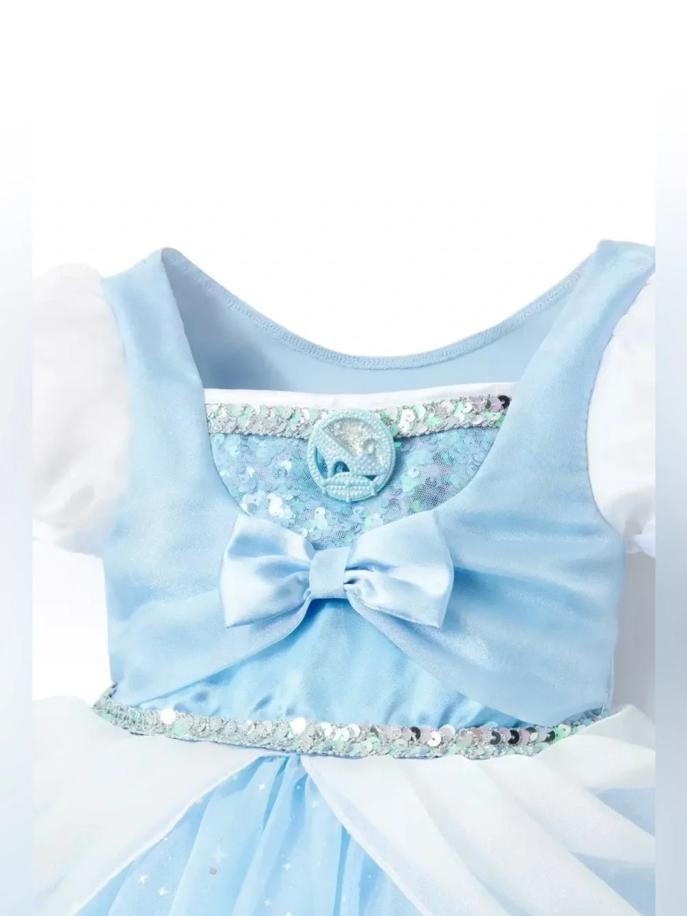 Cinderella Disney Light Blue Princess Dress with White Puff Sleeves